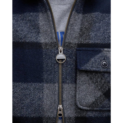 Barbour International Hailwood Tartan Fleece Overshirt Navy