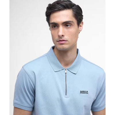 Barbour International Innes Interlock Polo Shirt Cool Blue