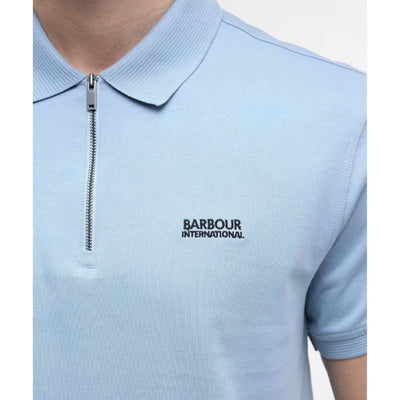 Barbour International Innes Interlock Polo Shirt Cool Blue