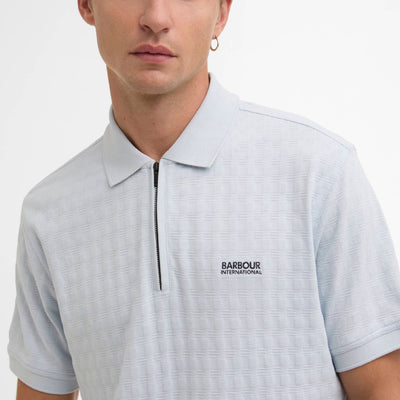 Barbour International Langston Jaquard Polo Shirt Skywriting