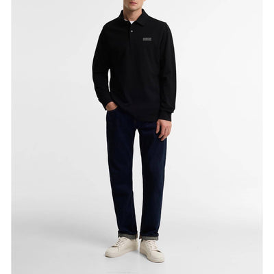 Barbour Essential Long Sleeve Polo Shirt Black
