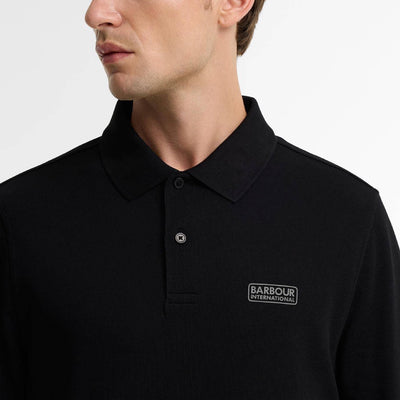 Barbour Essential Long Sleeve Polo Shirt Black