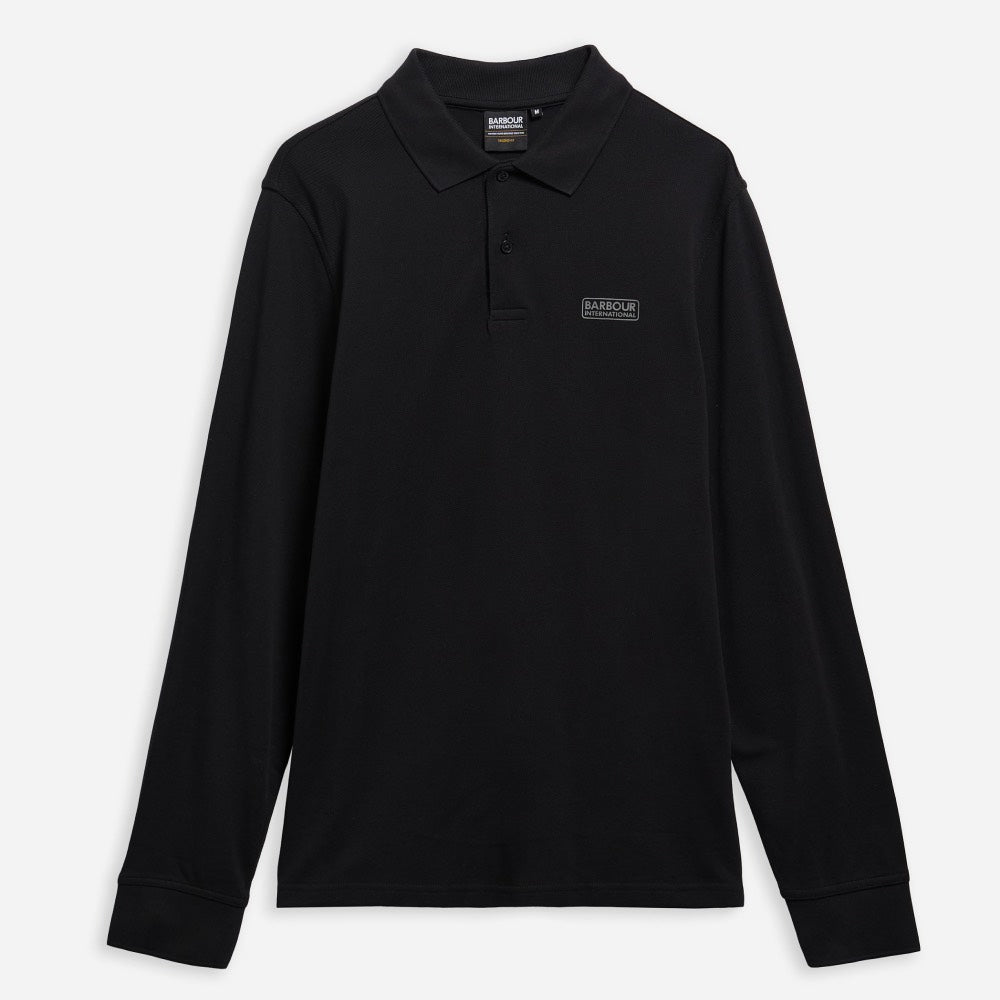 Barbour International Long Sleeve Polo Shirt Black