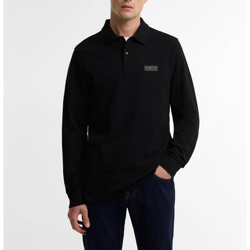 Barbour International Long Sleeve Polo Shirt Black