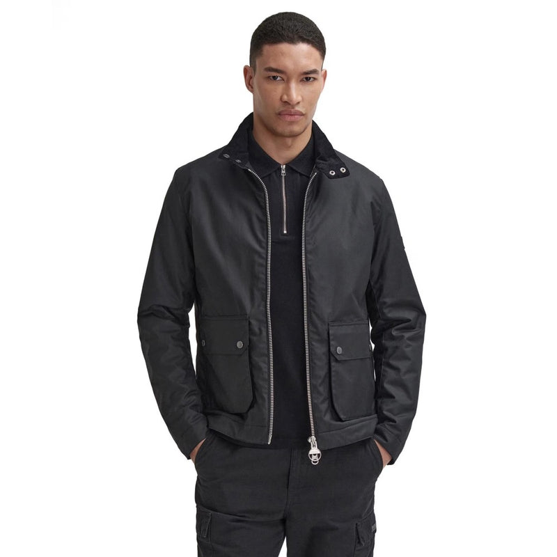 Barbour International Lutlaw Harrington Wax Jacket Black
