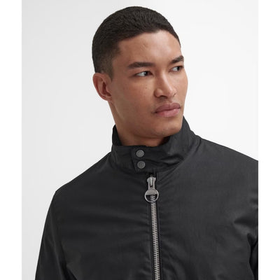 Barbour International Lutlaw Harrington Wax Jacket Black
