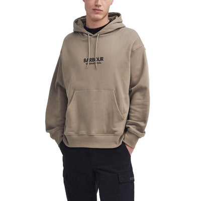 Barbour International Mapped Graphic Oversized Hoodie Timberwolf