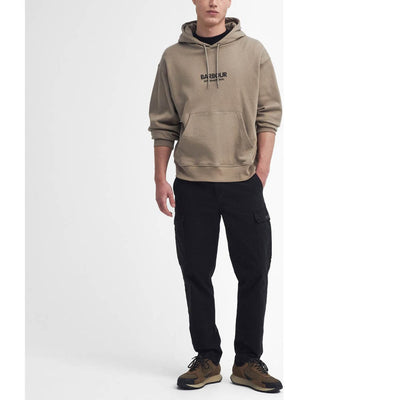 Barbour International Mapped Graphic Oversized Hoodie Timberwolf