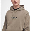 Barbour International Mapped Graphic Oversized Hoodie Timberwolf