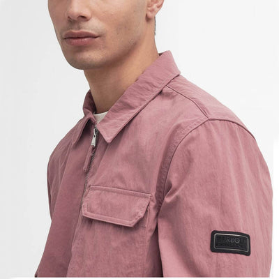 Barbour International Maze Peached Overshirt Granite Pink