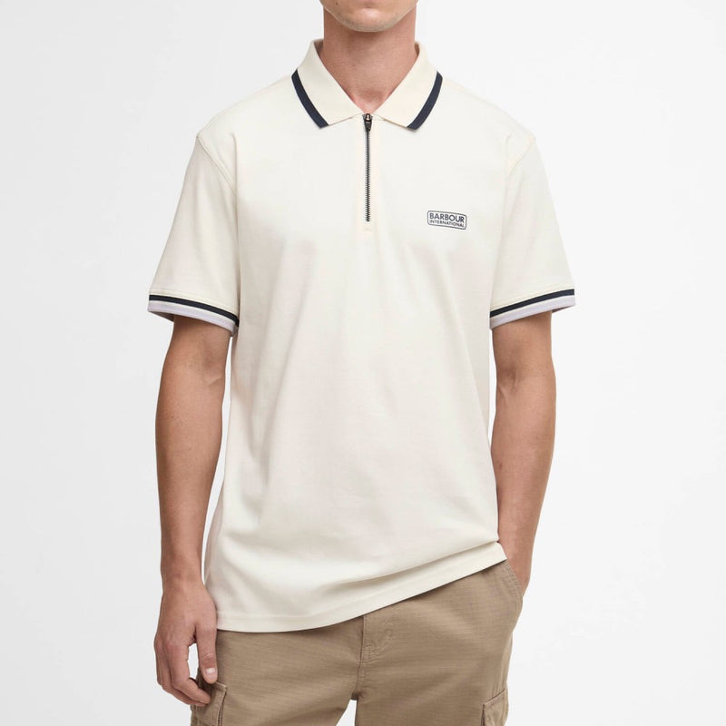 Barbour International Panter Interlock Polo Whisper White