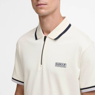 Barbour International Panter Interlock Polo Whisper White