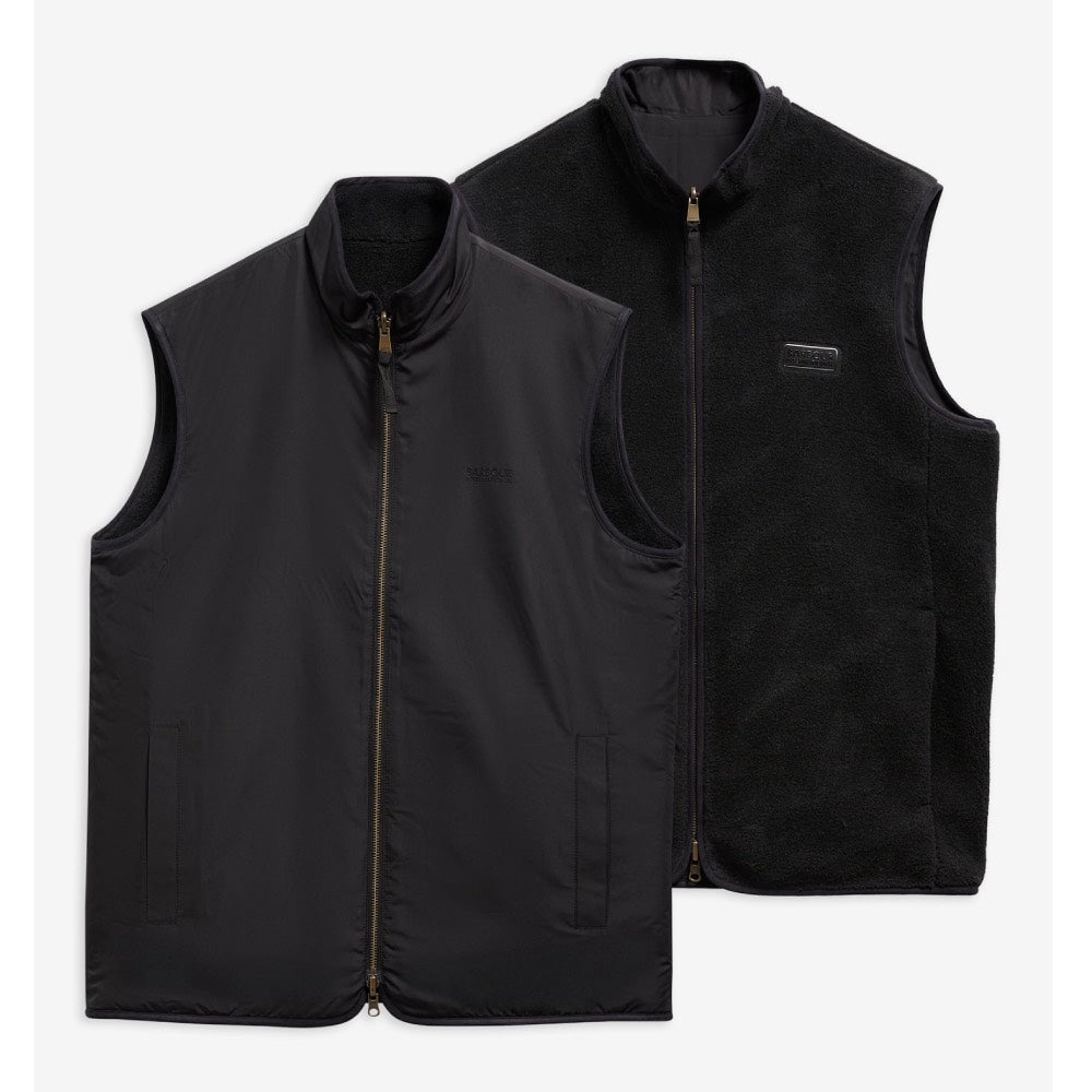 Barbour International Reversible Fleece Gilet Black