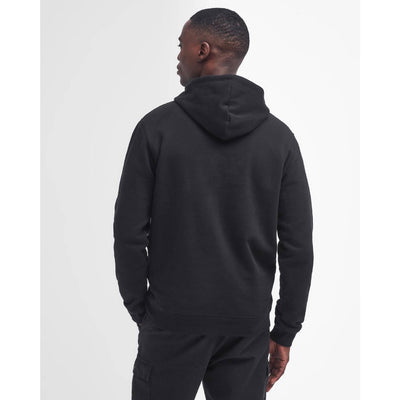 Barbour International Small Logo Hoodie Black and Pewter