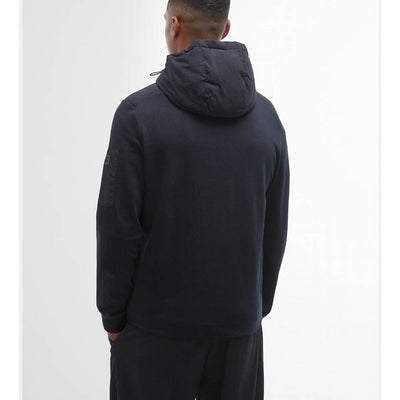 Barbour International Stanley Hooded Quilted Sweatshirt Black