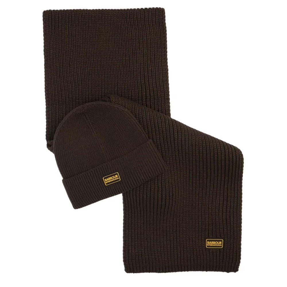 Barbour International Sweeper Legacy Beanie & Scarf Gift Set Sage