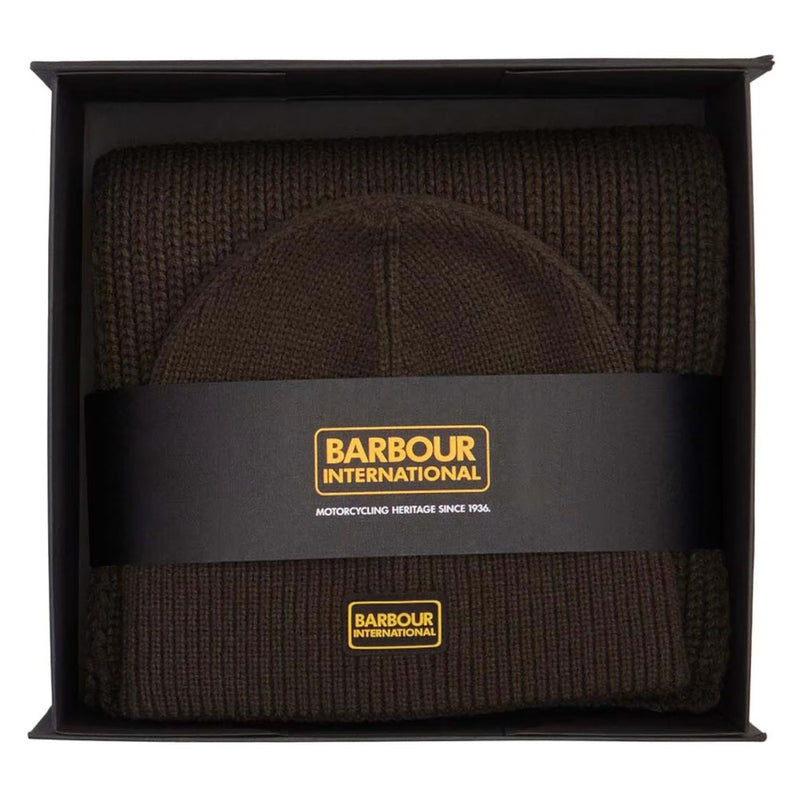 Barbour International Sweeper Legacy Beanie & Scarf Gift Set Sage