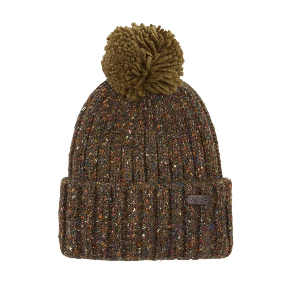 Barbour Kelson Fleck Pom Beanie Olive