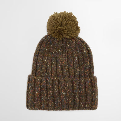 Barbour Kelson Fleck Pom Beanie Olive