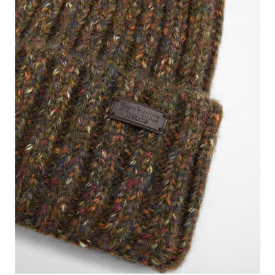Barbour Kelson Fleck Pom Beanie Olive