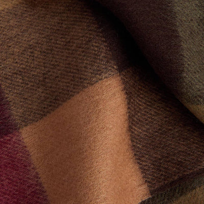 Barbour Large Tattersall Lambswool Scarf Tawny Port