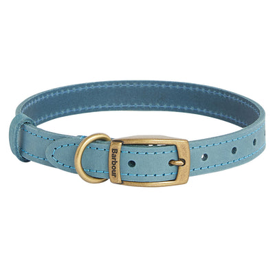 Barbour Leather Dog Collar Blue