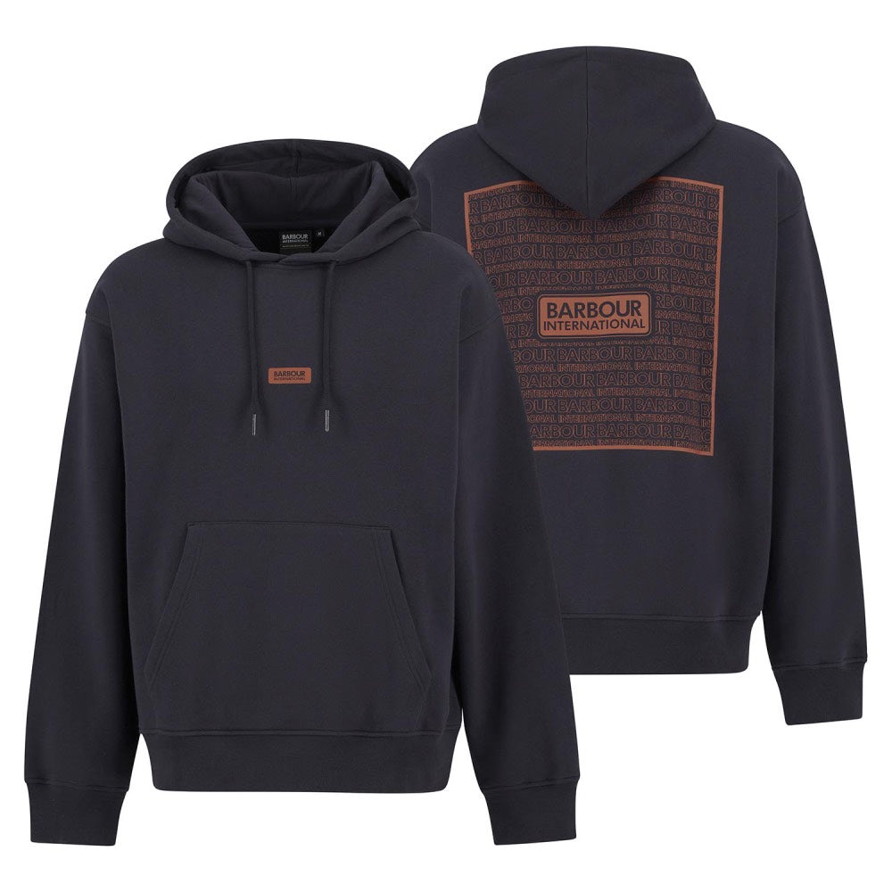 Barbour International Lever Graphic Hoodie Dark Navy