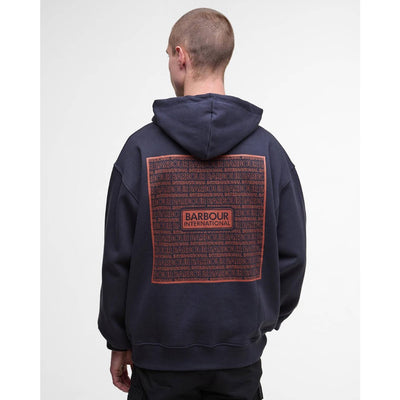 Barbour International Lever Graphic Hoodie Dark Navy