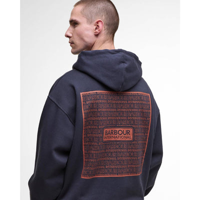 Barbour International Lever Graphic Hoodie Dark Navy