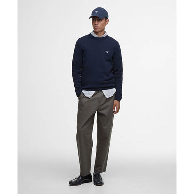 Barbour Lingwood Compact Cotton Crew Sweater Navy