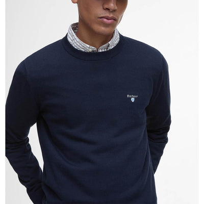 Barbour Lingwood Compact Cotton Crew Sweater Navy