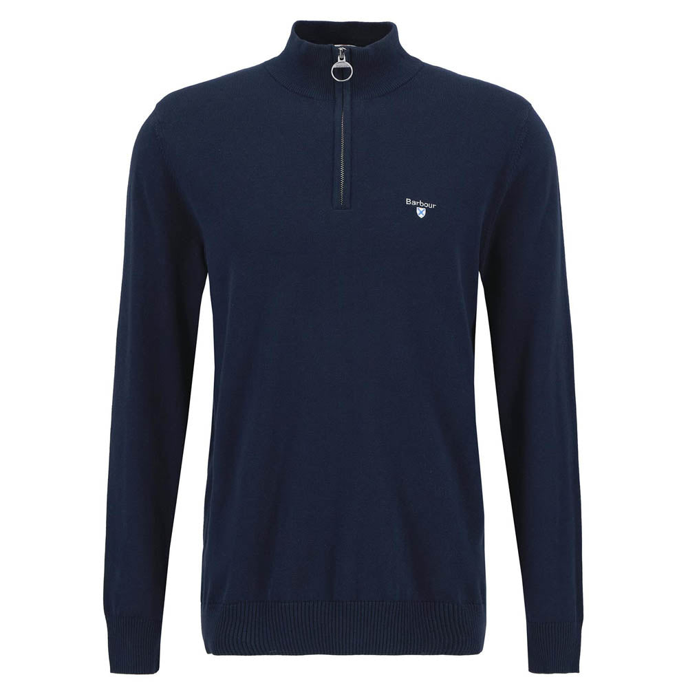 Barbour Lingwood Compact Cotton Half Zip Jumper Navy