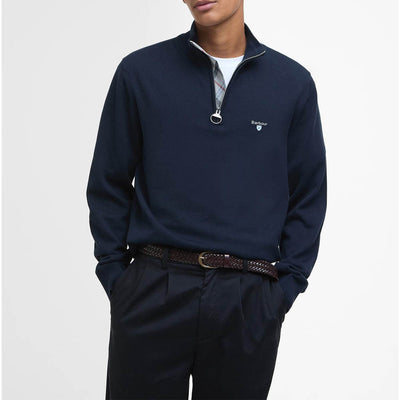 Barbour Lingwood Compact Cotton Half Zip Jumper Navy
