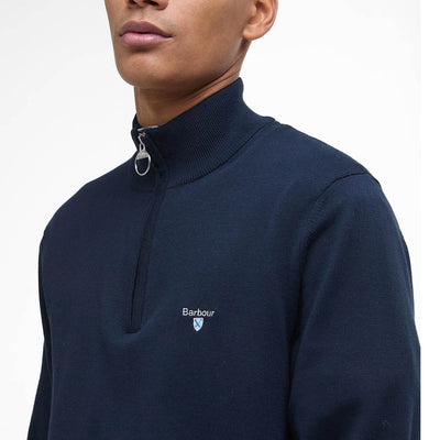 Barbour Lingwood Compact Cotton Half Zip Jumper Navy