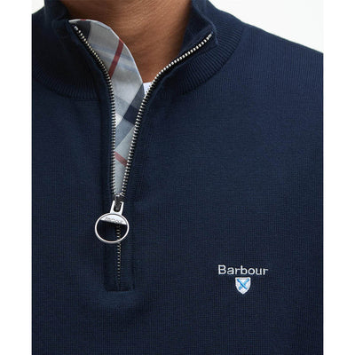 Barbour Lingwood Compact Cotton Half Zip Jumper Navy