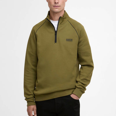 Barbour International Markford Quarter-Zip Jumper Cable Olive