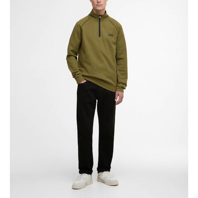 Barbour International Markford Quarter-Zip Jumper Cable Olive