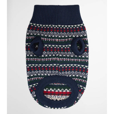 Barbour Marlow Fairisle Dog Jumper Navy Festive