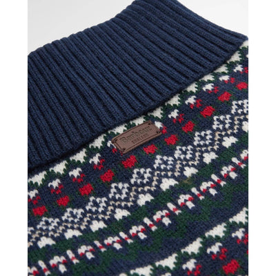 Barbour Marlow Fairisle Dog Jumper Navy Festive