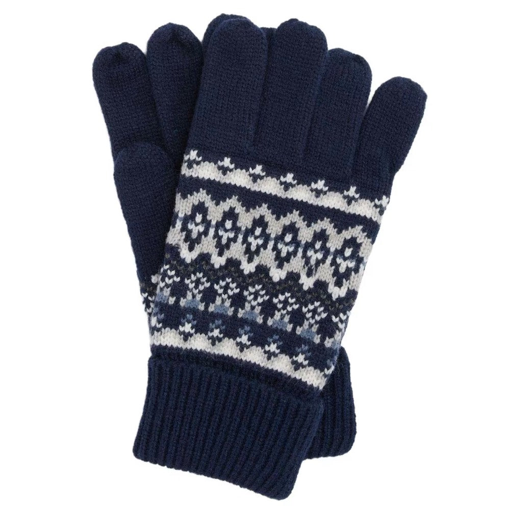 Barbour marlow Fairisle Knitted Gloves Navy