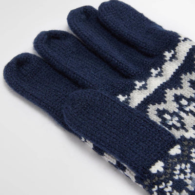 Barbour marlow Fairisle Knitted Gloves Navy