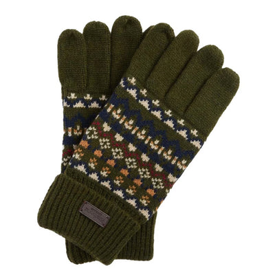 Barbour Marlow Fairisle Knitted Gloves Olive