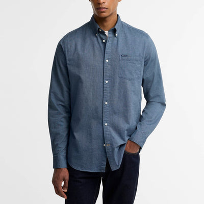 Barbour Marsden Tailored Long-Sleeved Shirt Tarn Blue