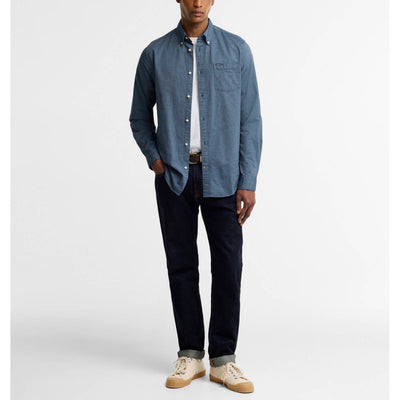 Barbour Marsden Tailored Long-Sleeved Shirt Tarn Blue