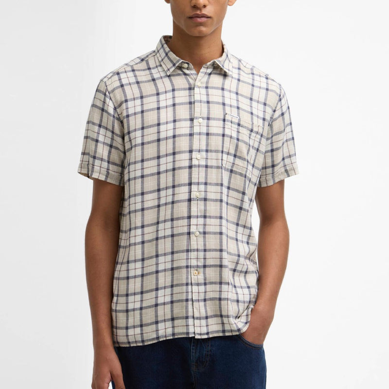 Barbour Midfield Tartan Regular Short Sleeved Shirt Oban Mist Tartan