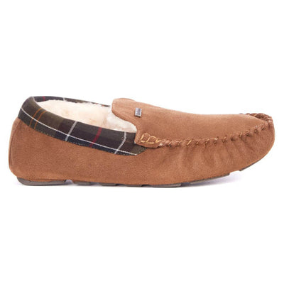 Barbour Monty Moccasin House Slippers Camel Suede