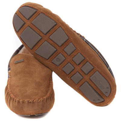 Barbour Monty Moccasin House Slippers Camel Suede