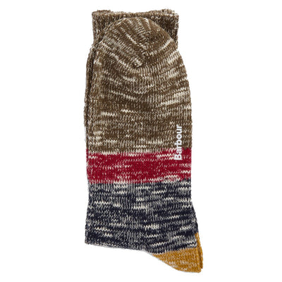 Barbour Mens Monty Socks 2 Pack Olive