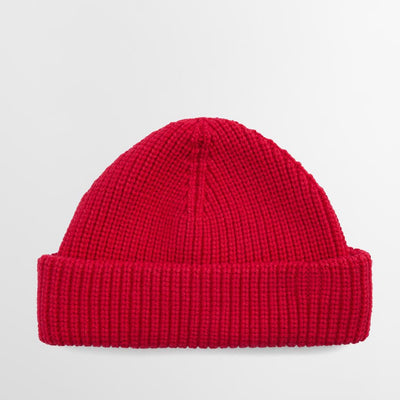 Barbour Mosely Fisherman Beanie Hat Brick Red