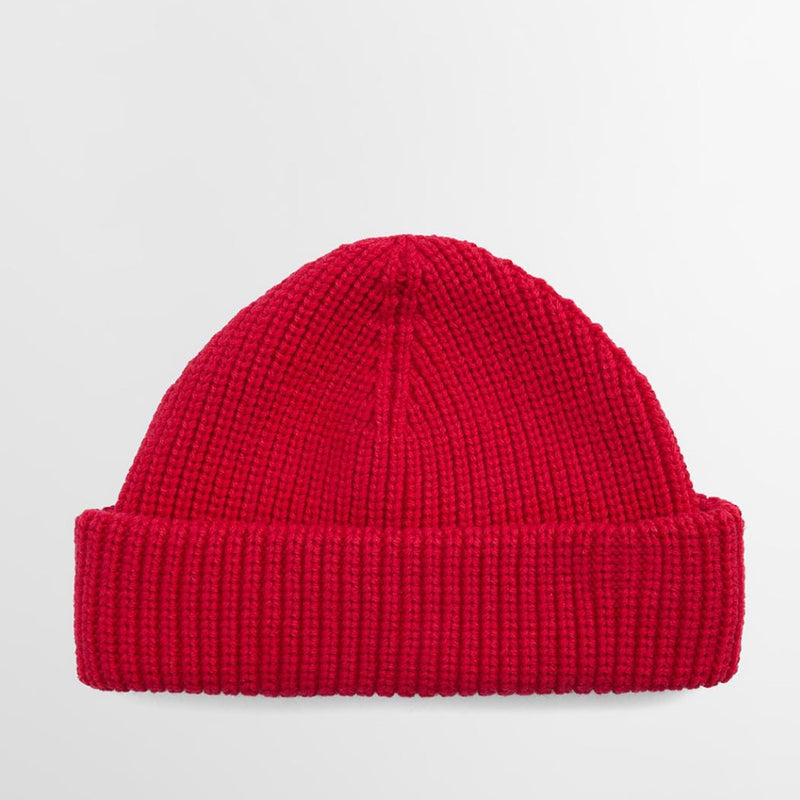 Barbour Mosely Fisherman Beanie Hat Brick Red